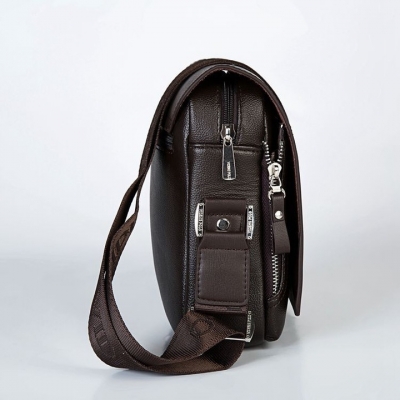 Torba POLO męska listonoszka ciemny brąz